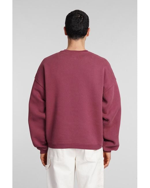Stussy Red Sweatshirt In Bordeaux Cotton for men