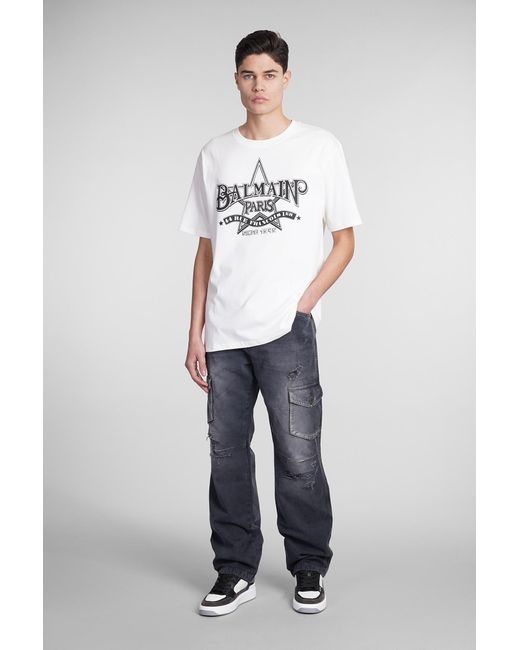 Balmain White T-shirt In Cotton for men