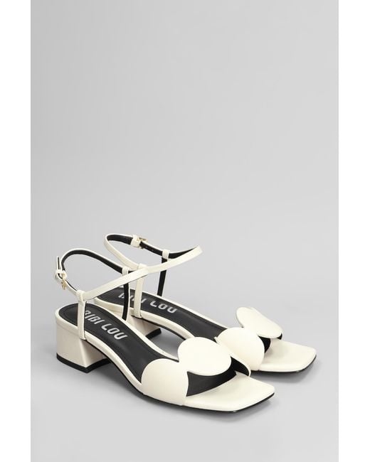Bibi Lou Onami 45 Sandals In White Leather