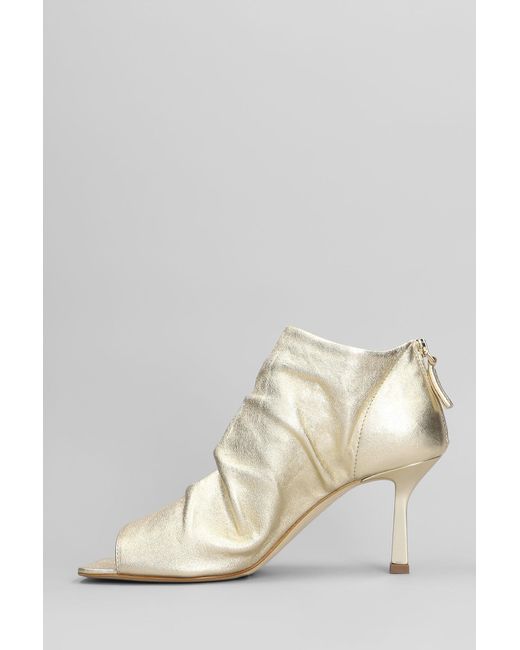 The Seller Natural High Heels Ankle Boots In Platinum Leather