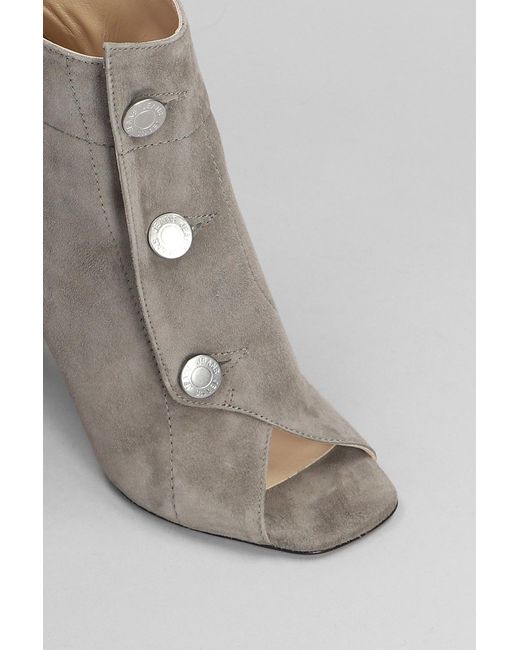 Marc Ellis Gray High Heels Ankle Boots In Grey Suede