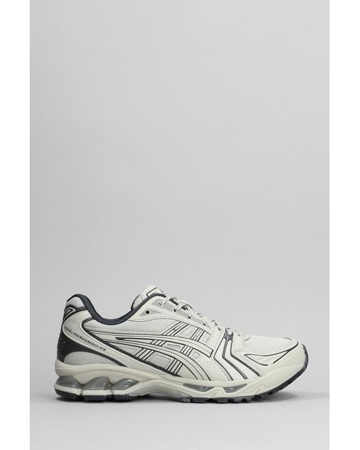 Asics White Gel-kayano 14 Sneakers In Grey Leather And Fabric for men