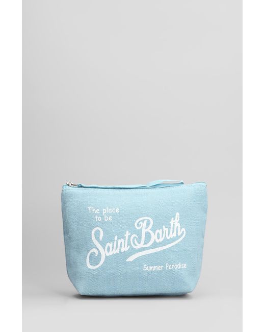 Pochette Aline linen in lino Celeste di Mc2 Saint Barth in Blue