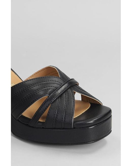 Pedro Miralles Sandals In Black Leather