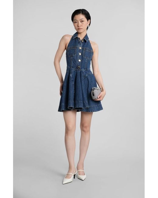 Self-Portrait Blue Mini Dress