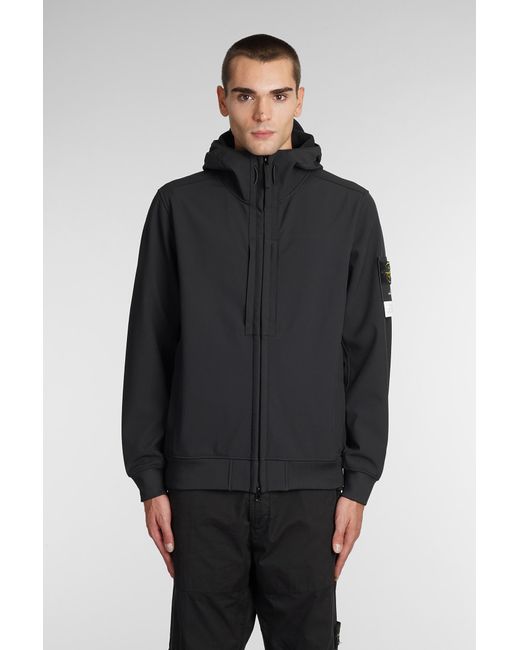 Stone Island Casual Jacket In Black Polyester for Men | Lyst