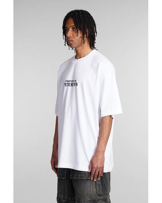 T-Shirt in Cotone Bianco di Vetements in White da Uomo