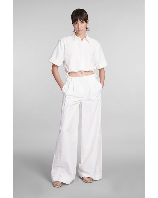 Pantalone Leroy in Cotone Bianco di Jonathan Simkhai in White