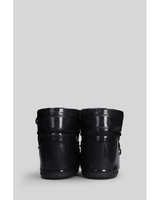 Moon Boot Black Icon Glitter Low Boots