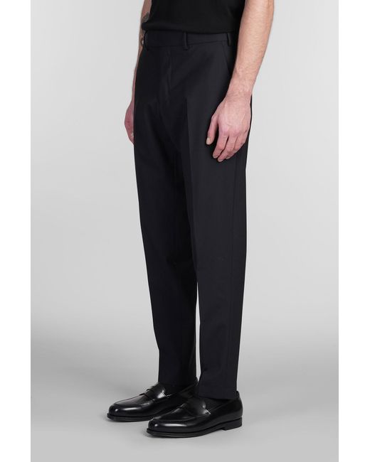 Pantalone MA27 in Lana Nera di PT Torino in Black da Uomo