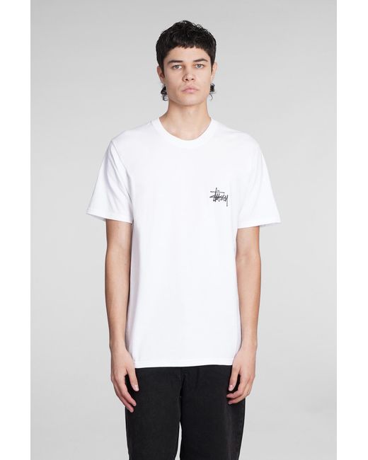 T-shirt con stampa di Stussy in White da Uomo