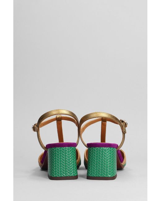 Chie Mihara Vorita 42 Sandals In Green Leather Lyst