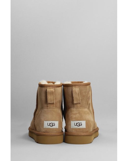 UGG Mini Classic Low Heels Ankle Boots In Leather Color Suede in Brown for  Men | Lyst