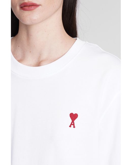 AMI T-shirt In White Cotton