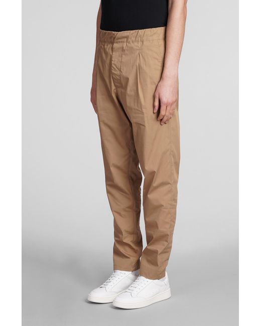 Pantalone Patrick in Cotone Cammello di Low Brand in Natural da Uomo