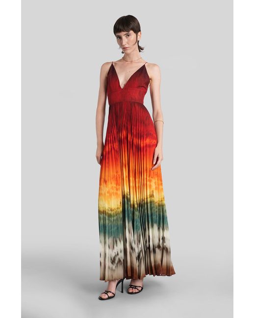 Abito lungo Lauren in Poliestere Rossa di Alice + Olivia in Red