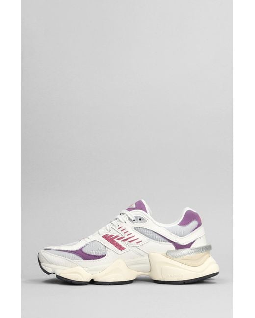 New Balance 9060 Sneakers In White Leather And Fabric