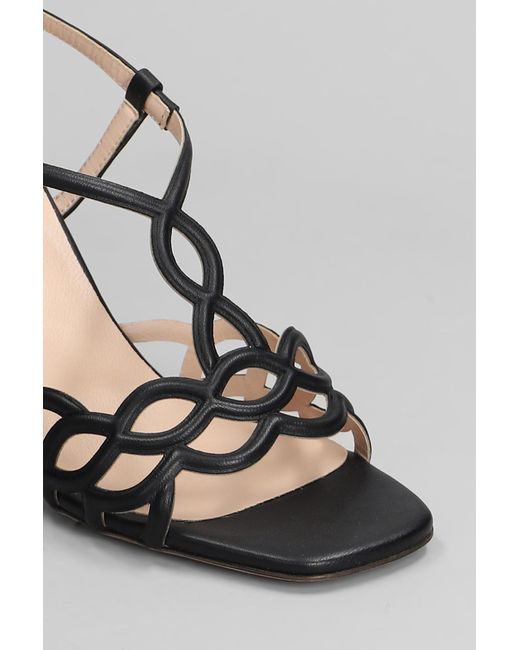 Sandali in Pelle Nera di Evaluna in Black