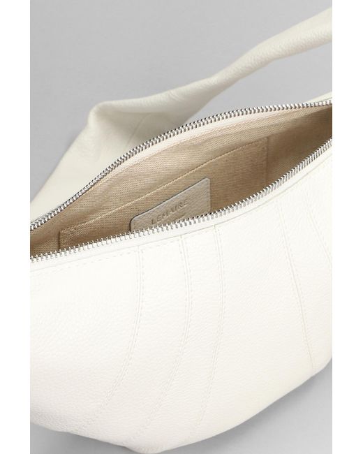 Lemaire Small Croissant Shoulder Bag In White Leather
