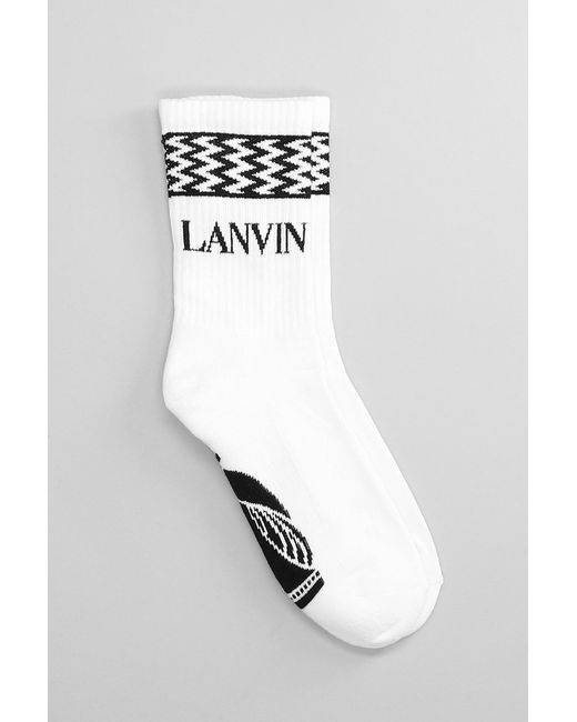 Lanvin Socks In Black And White Cotton for men