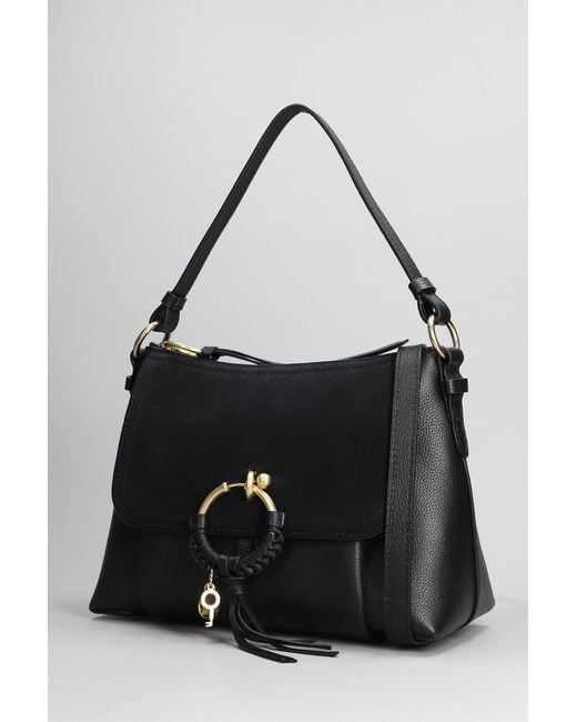 See By Chloé Joan Small Shoulder Bag In Black Suede And Leather