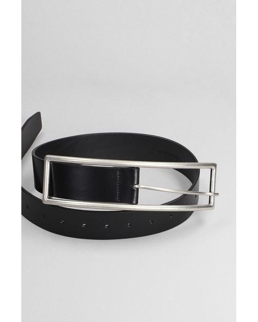 Ann Demeulemeester Gray Belts In Black Leather
