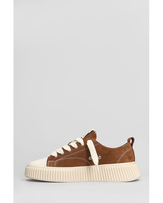 Rhun Brown Sneakers In Leather Color Suede for men