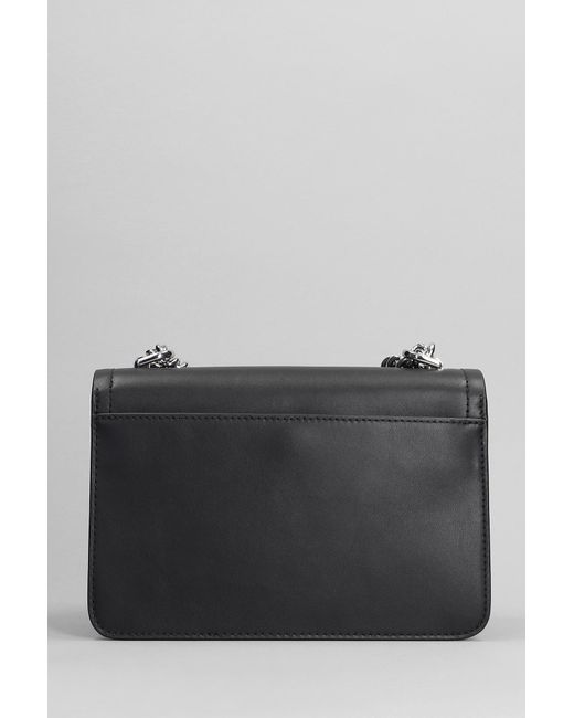 Michael Kors Gray Heater Shoulder Bag In Black Leather