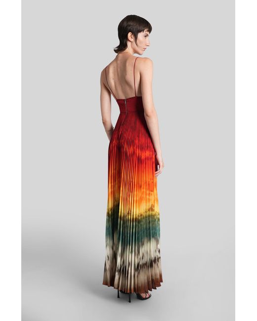 Abito lungo Lauren in Poliestere Rossa di Alice + Olivia in Red