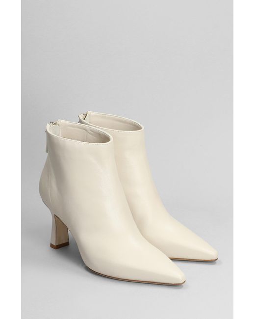 The Seller Natural High Heels Ankle Boots In Beige Leather