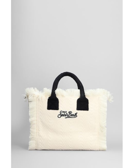 Tote Colette sponge in Cotone Beige di Mc2 Saint Barth in Natural