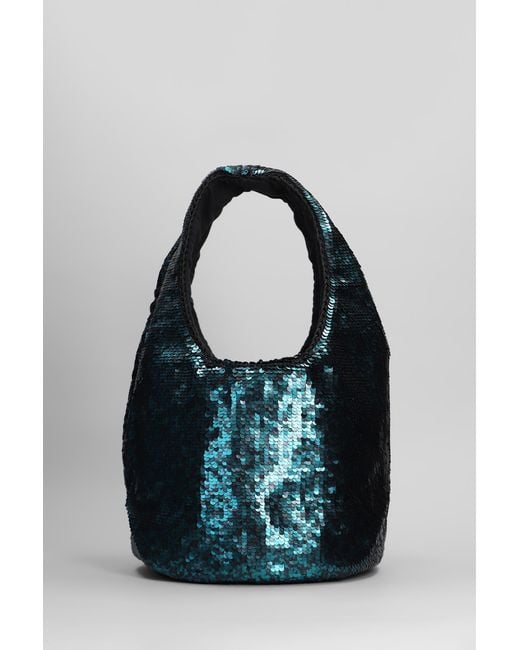 Borsa a spalla Sequin in Poliestere Verde di J.W. Anderson in Blue