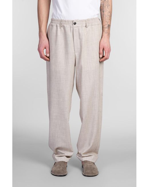 Grifoni Natural Pants In Beige Polyester for men