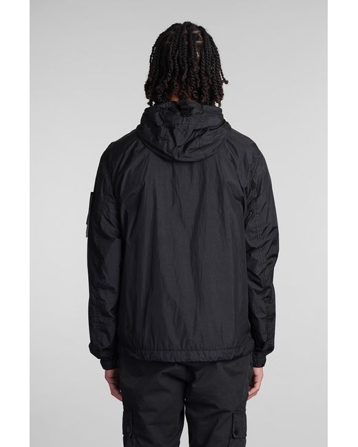 Stone Island Casual Jacket In Black Polyamide for men