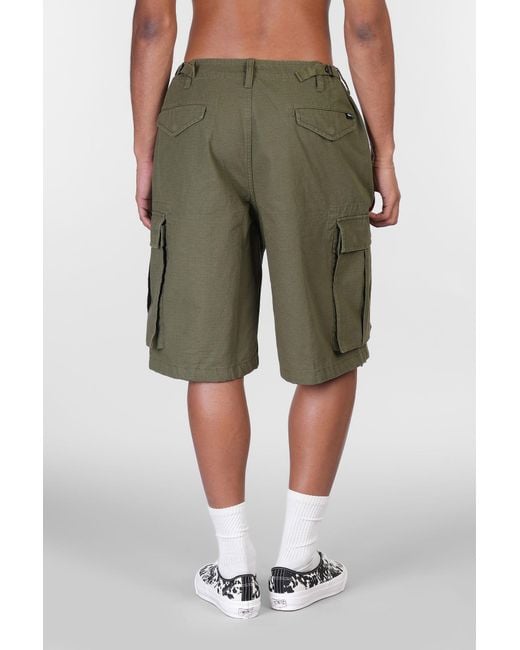 Stussy Shorts In Green Cotton for men