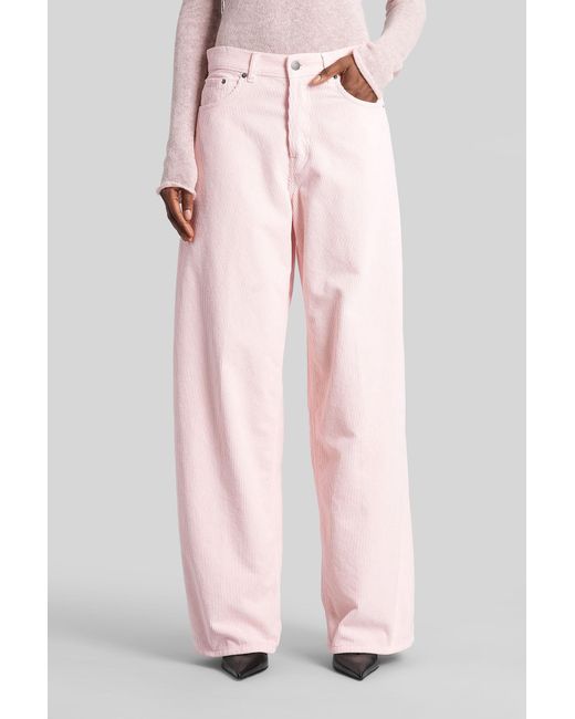 Pantalone Bethany velvet in Cotone Rosa di Haikure in Pink