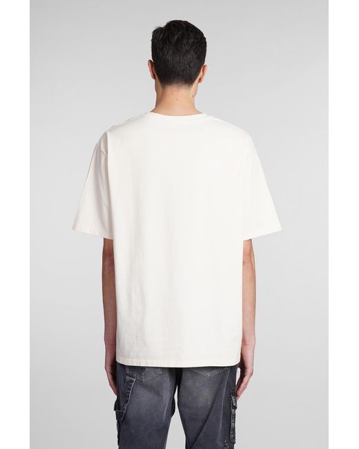 T-Shirt in Cotone Beige di Balmain in White da Uomo