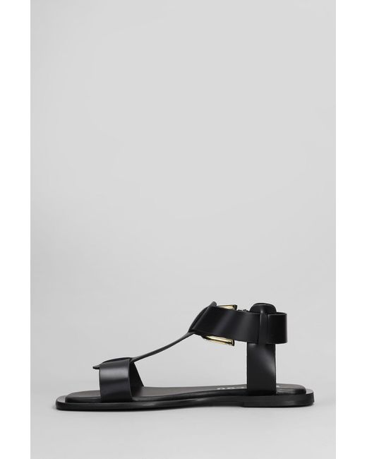 Sandali flats Sunny in Pelle Nera di Bibi Lou in Gray