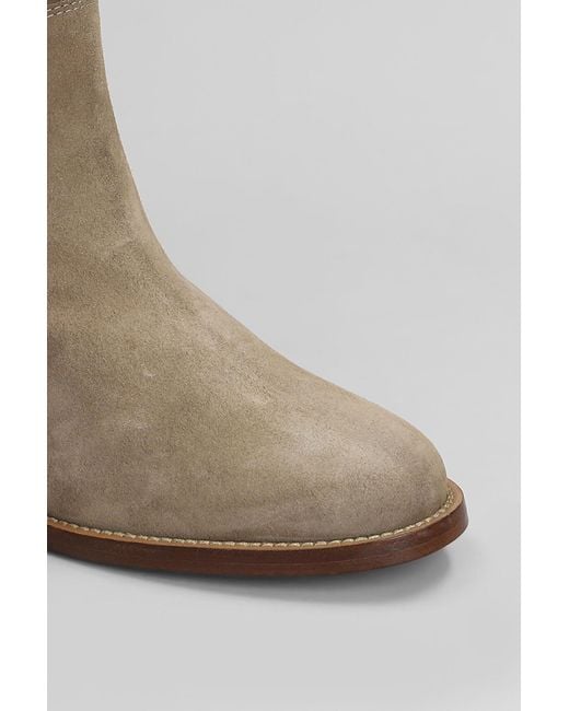 Tronchetto zeppa interna in Camoscio Taupe di Via Roma 15 in Brown