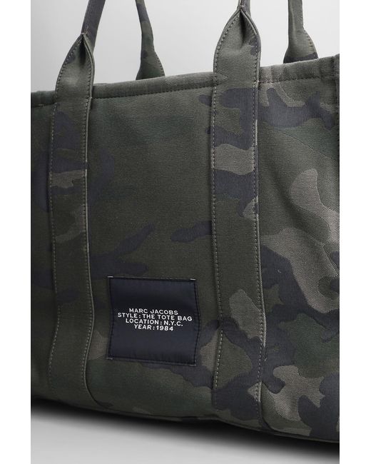 Marc Jacobs Gray The Large Tote Tote In Camouflage Cotton