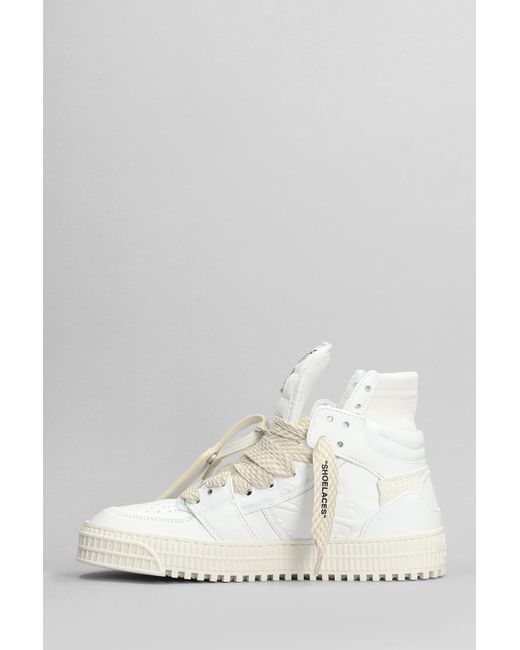 Off-White c/o Virgil Abloh 3.0 Off Court Sneakers In White Leather