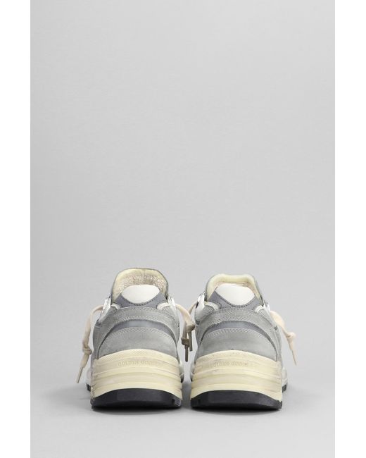 Sneakers Running in Camoscio e Tessuto Grigio di Golden Goose Deluxe Brand in White da Uomo