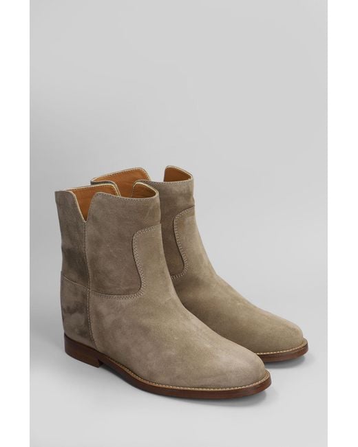 Tronchetto zeppa interna in Camoscio Taupe di Via Roma 15 in Brown