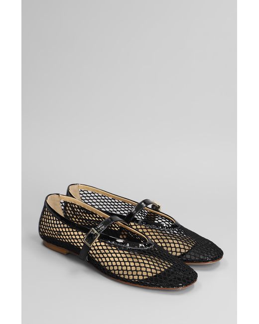 Fabio Rusconi Gray Ballet Flats In Black Leather