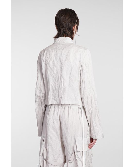 Ann Demeulemeester White Casual Jacket In Beige Cotton