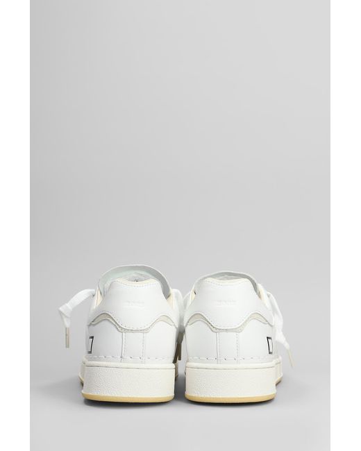 Sneakers Base Soft in Pelle Bianca di Date in White da Uomo