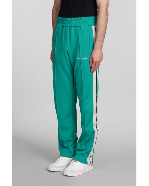 Palm Angels Pants In Green Polyester for men