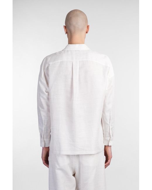 Camicia in lino Bianco di Attachment in White da Uomo