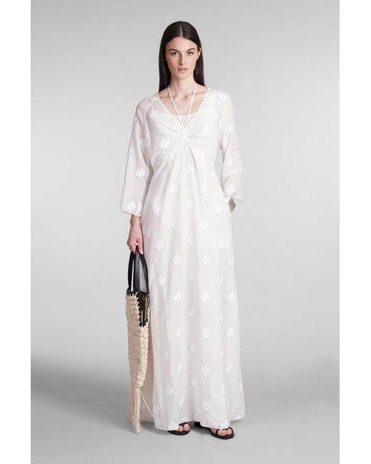 Holy Caftan Aminia Lev Dress In White Cotton