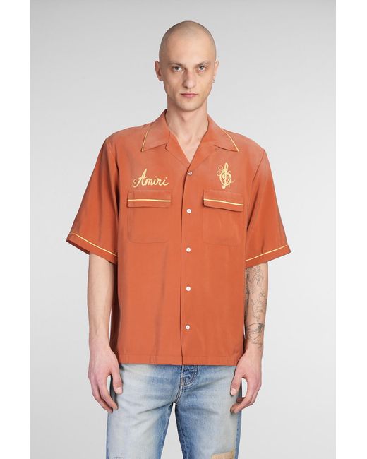 Camicia in Cupro Marrone di Amiri in Orange da Uomo